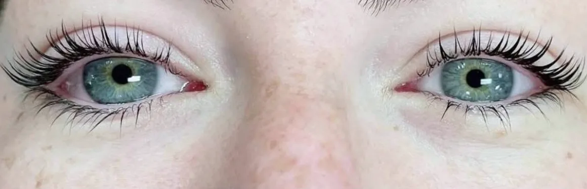 The same lashes after a lash lift