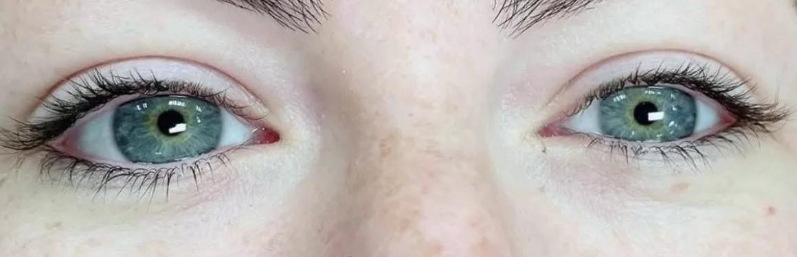 Natural lashes before a lash lift